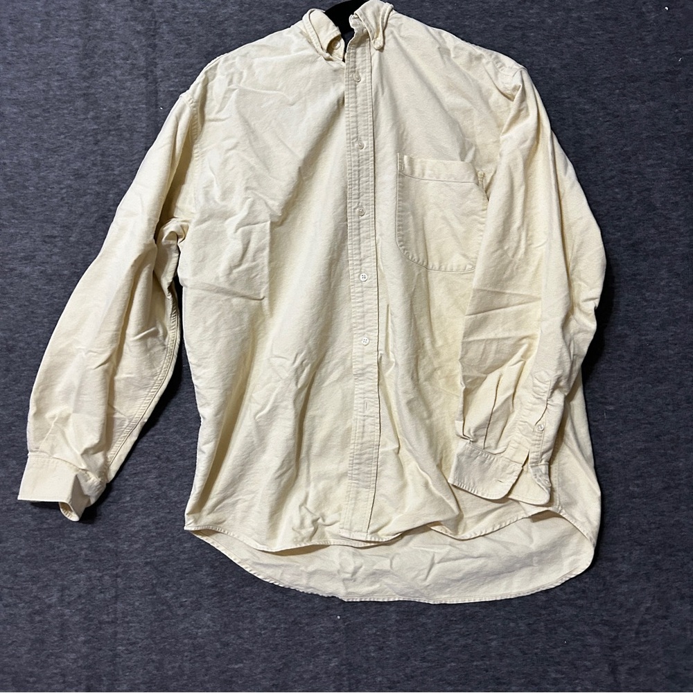 Eddie Bauer Shirt Collared Men’s Size M Long Sleeve Tan Button Front